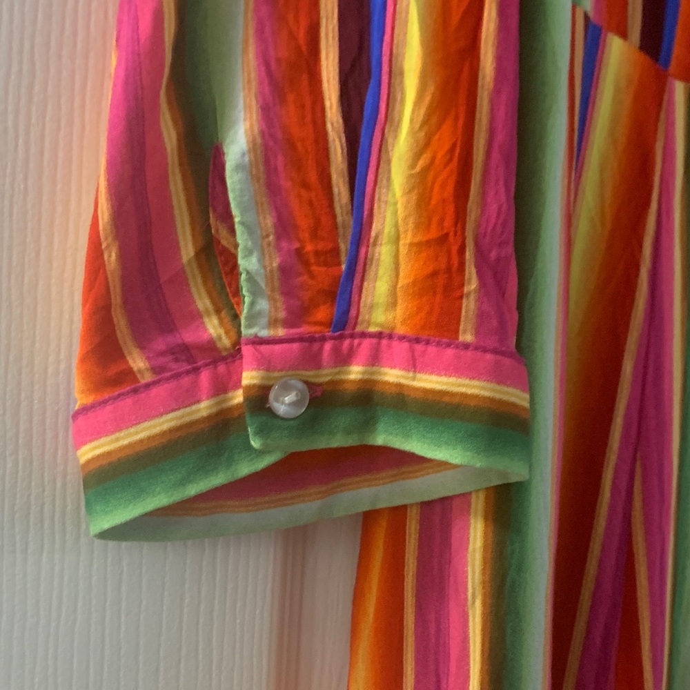 Philosophy Rainbow Striped Maxi shirt Dress size 10 - Picture 3 of 7